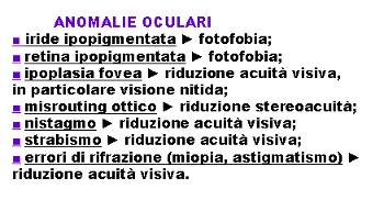 Schema: anomalie oculari albinotiche