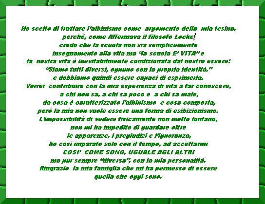 "Cosi come sono": riflessioni di Luigia Vivenzio